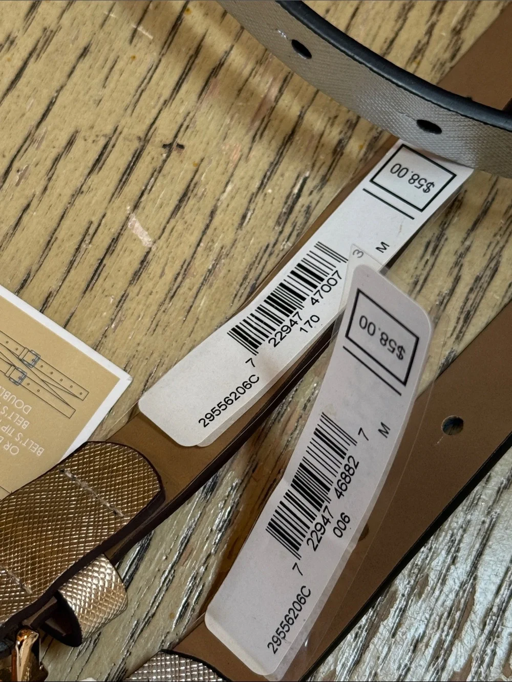 Michael Kors Metallic   Gold and  Silver MK Logo Skinny Belt